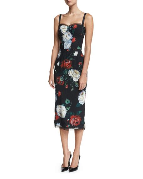 tea length hem sheath cocktail dress dolce gabbana